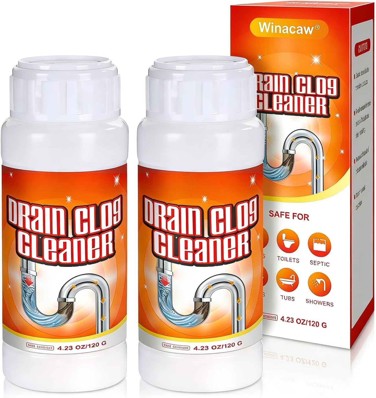 2 Pack Multi-Purpose Sink Drain Cleaner – Fast Pipe Unclogging for Kitchen, Bathroom & Sewer Use