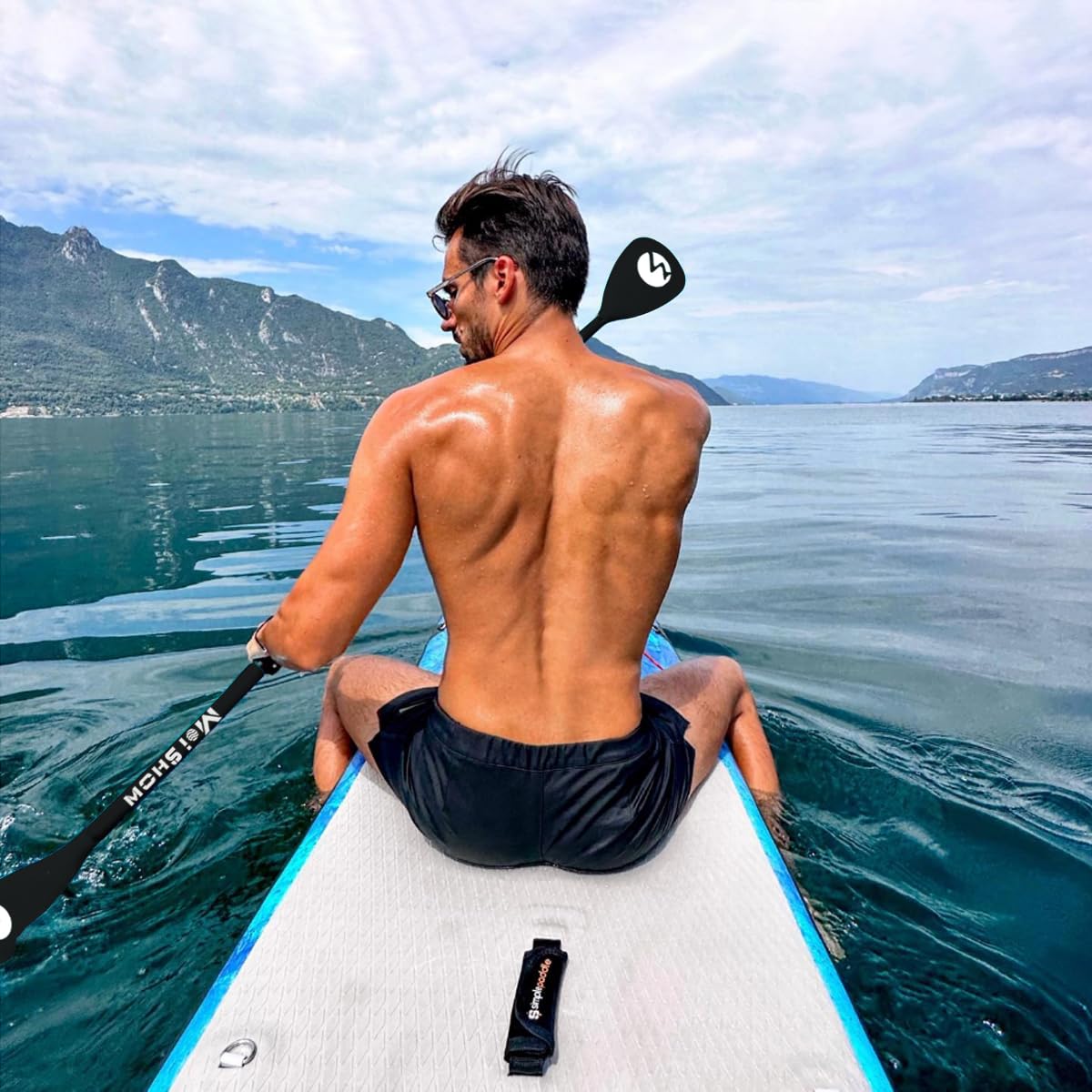 SUP - Remo de remo ajustable para remo de remo, 4 piezas, de aluminio, flotante, remo de kayak