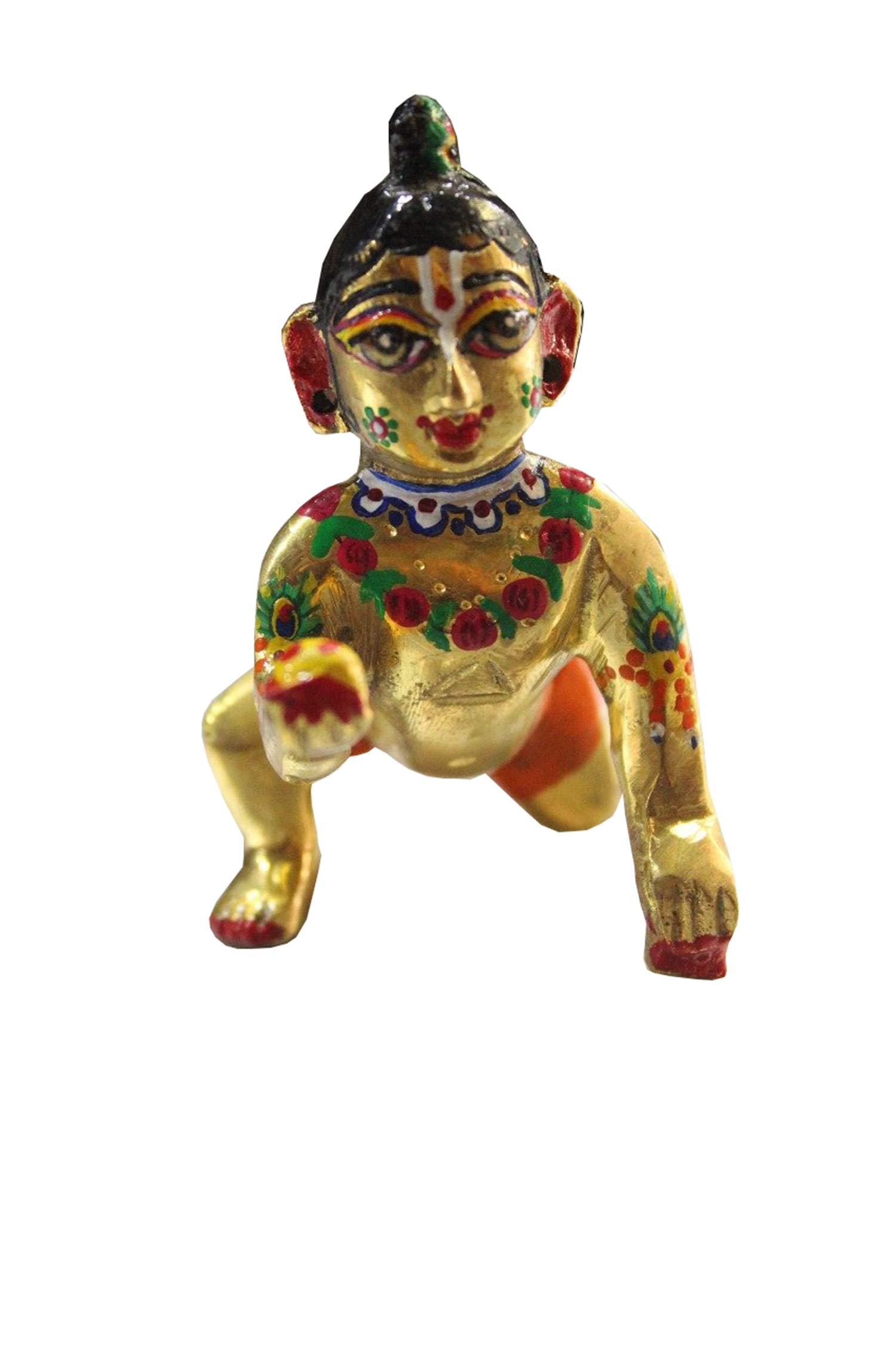 KFD Metal Baby Lord Krishna Idol (10 Inch_Gold)