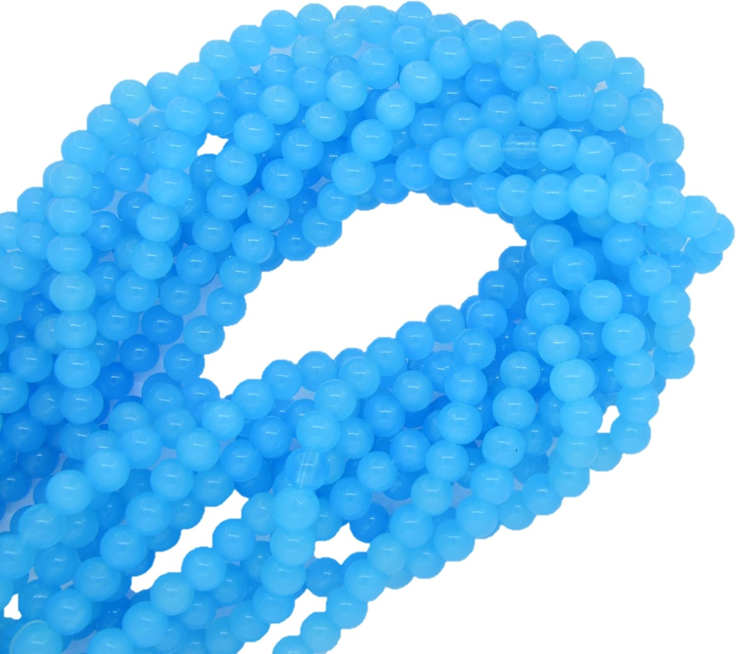 Ocean Blue Quartz Plain Round Shape Gemstone Beads for Jewelry Making, Jewelry Supplies, Ocean Blue Quartz Beads 8mm Size, 1 Strand Each of 16" Length