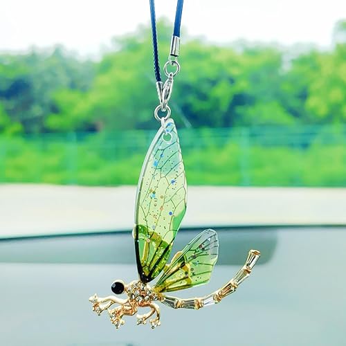 Motaney Bling Car Accessories for Women Interior, Diamond-encrusted Dragonfly Re