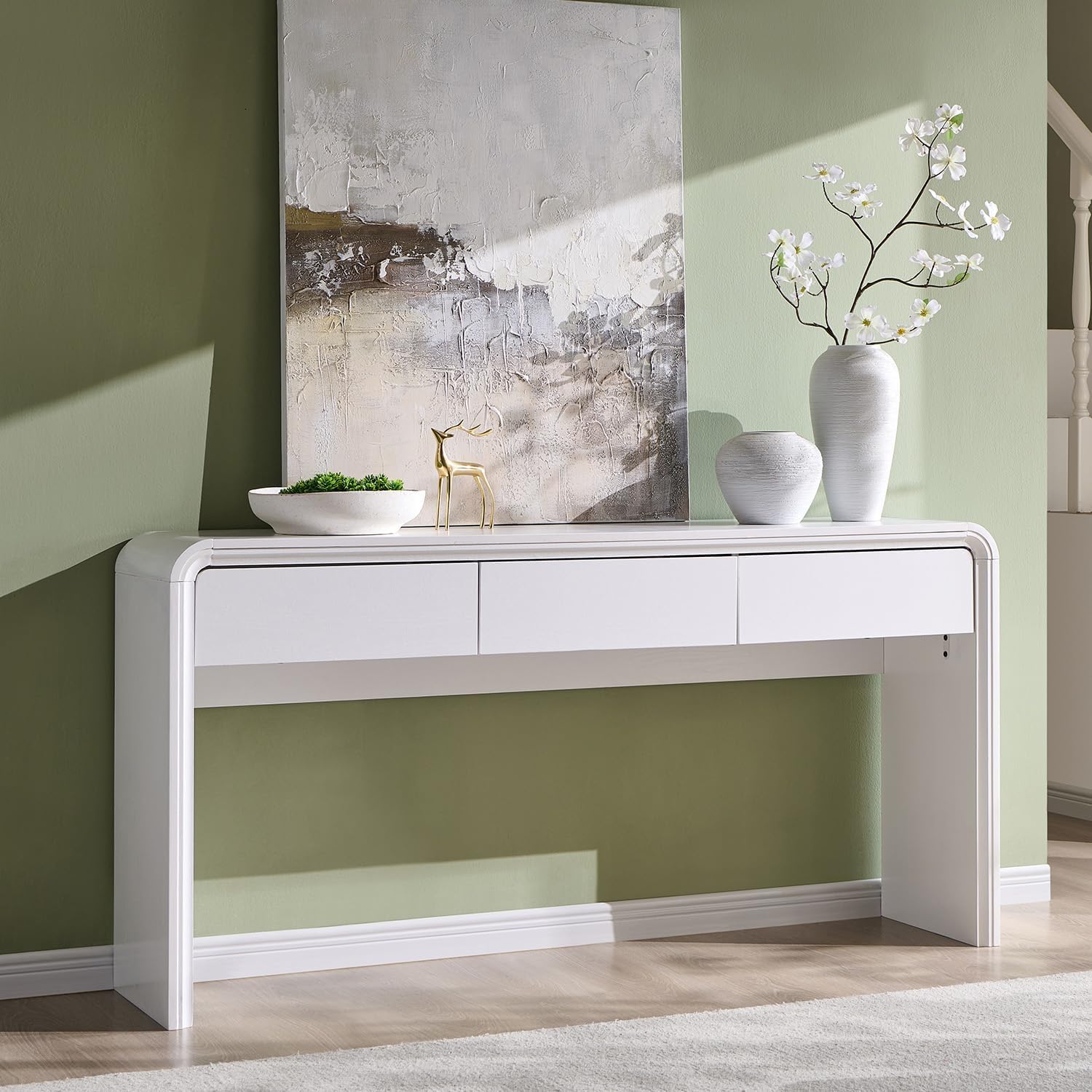 Amazon.com: Aitjunz 63'' Console Table with 3 Drawers, Modern