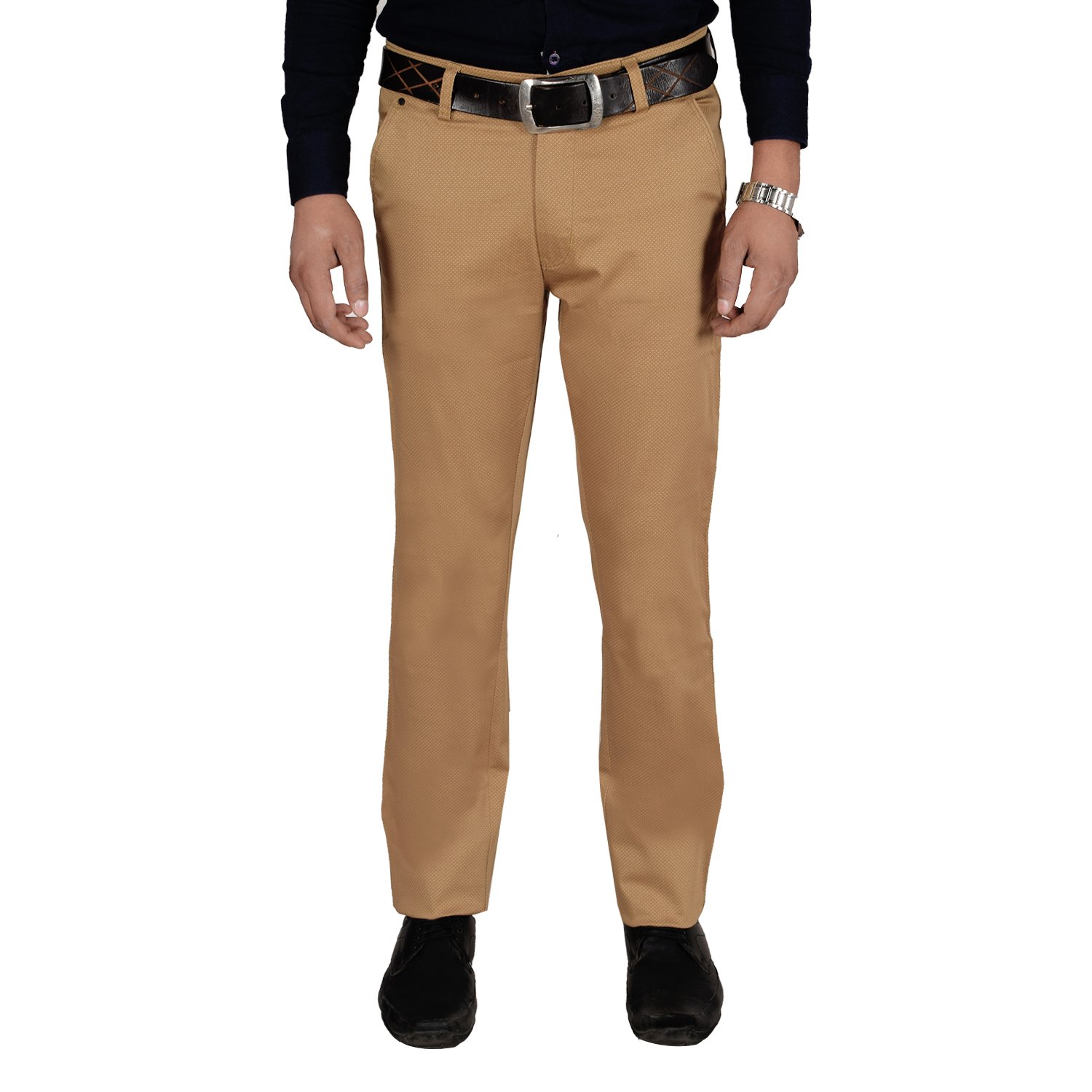 Clivemont ® Men's Brown Formal Regular Fit Trouser CLVCC