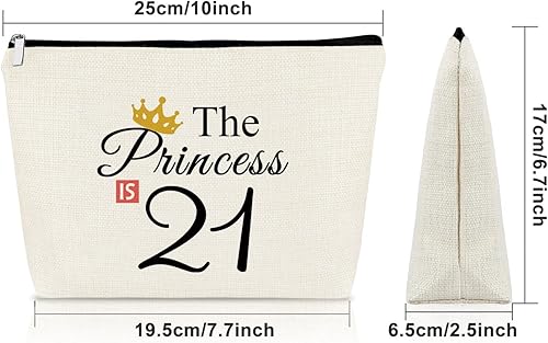 Miniatura 4 de Regalos de cumpleaños 21 para mujer bolsa de maquillaje para 21 años regalos de cumpleaños para feliz cumpleaños 21 bolsa de cosméticos regalos para