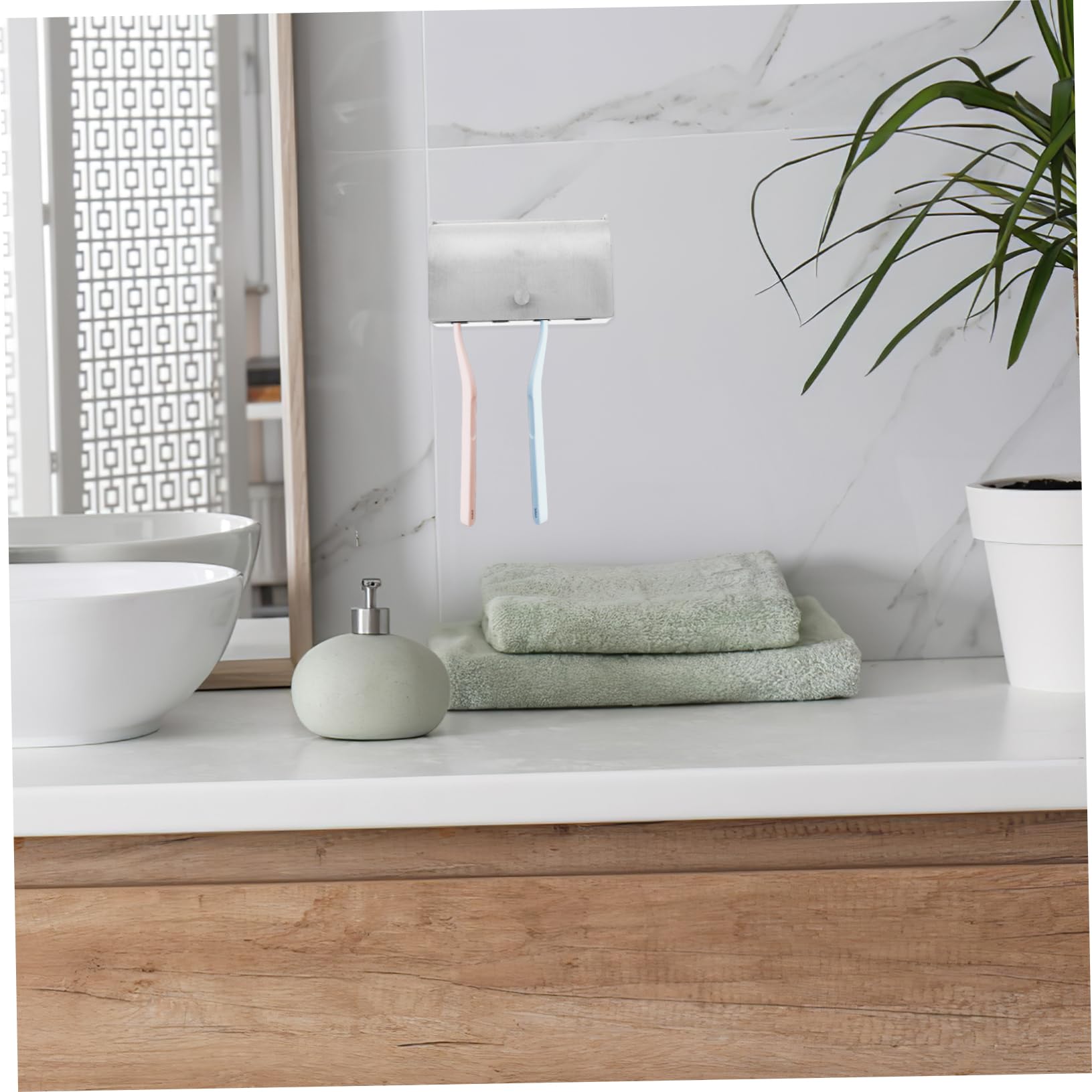 PRETYZOOM 3piezas Soporte De Cepillos De Dientes De Pared Diseño Elegante Organizador Colgante De Almacenamiento Estante De Baño para Cepillos