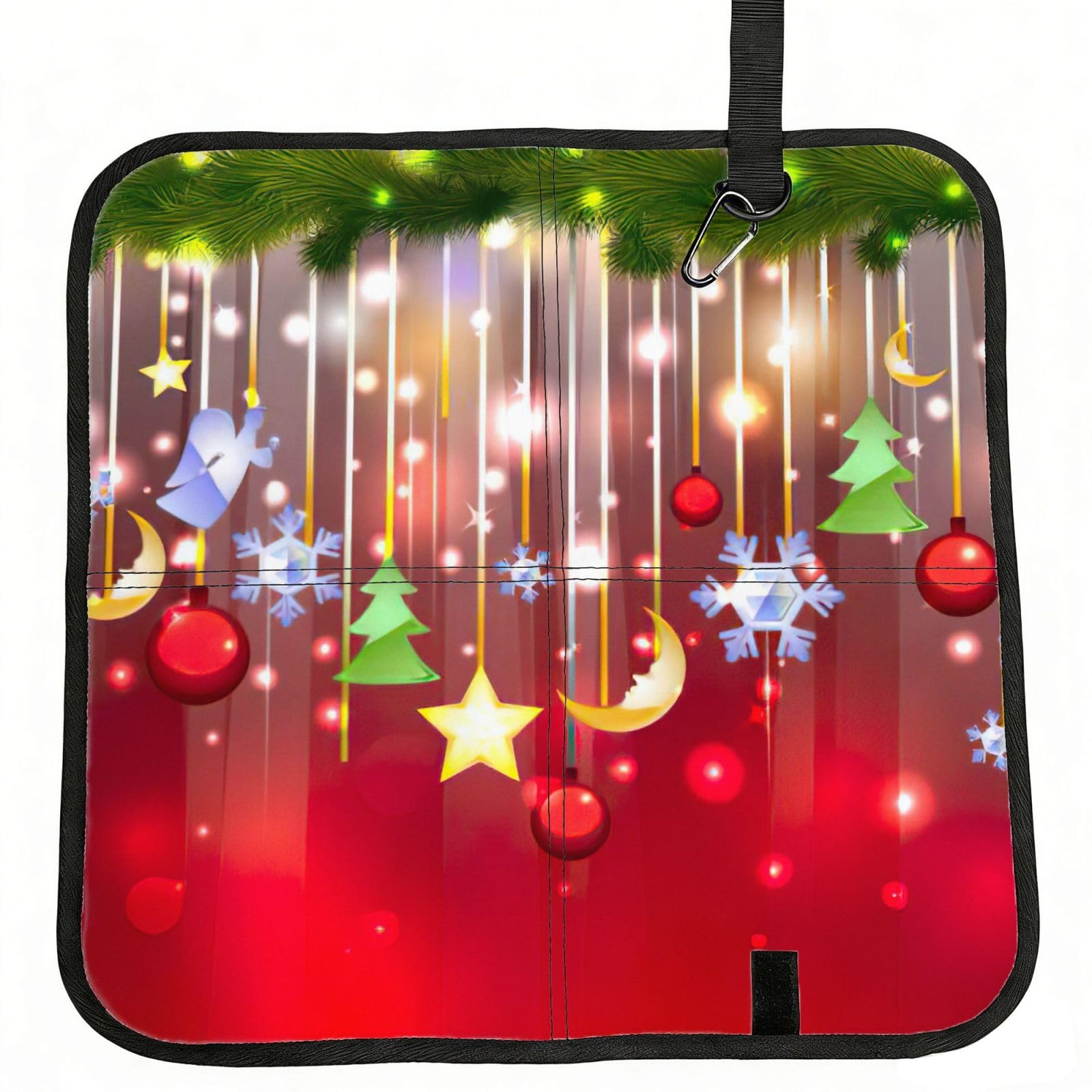 bghdfa Merry Christmas Print Outdoor Sitting Mat Waterproof Oxford Cloth Seat Cushion Folding Foam Camping Seat For Picnic