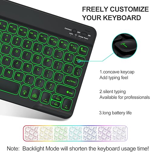 Miniatura 4 de Funda para teclado para iPad de 9.7 pulgadas, 6 generación, 5 generación, Air de 2 generación 201820172014 con soporte para lápices, teclado