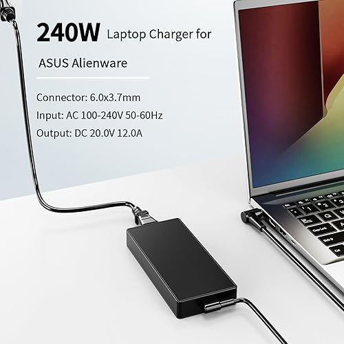 Miniatura 4 de Cargador de 240 W apto para ASUS ROG Zephyrus S17 GX701 GX701G GX701GX GX701GW GX701GV GX701GVR GX701LV GX701LXS GX701LWS ADP-240EB B fuente de