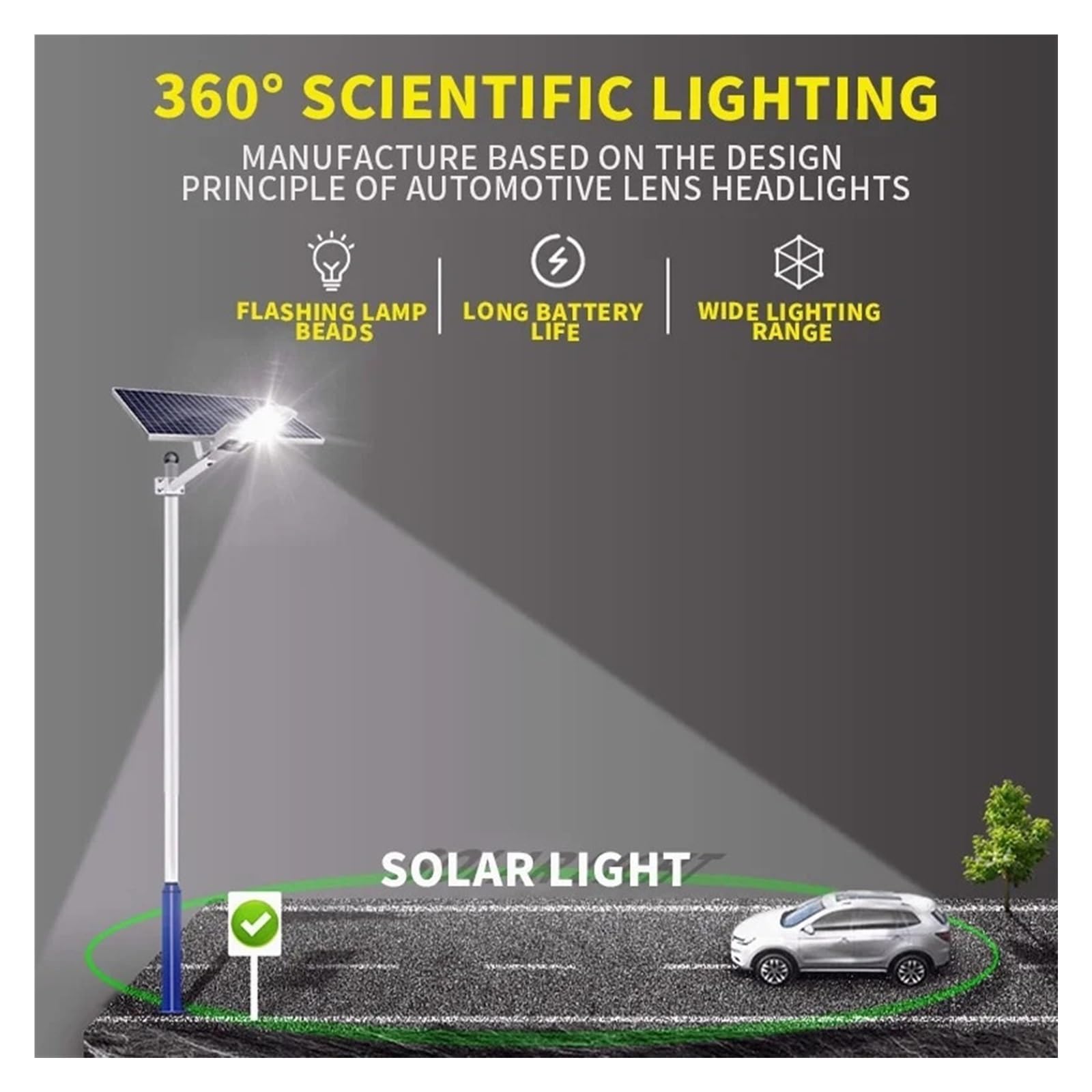 Lampy solarne, 200W Mocne lampy słoneczne Ogród na zewnątrz Dom Oświetlenie podwórka Kinkiet Panel zewnętrzny Wodoodporna lampa uliczna ogrodowa do ogrodzenia, drzwi, garażu, podwórka