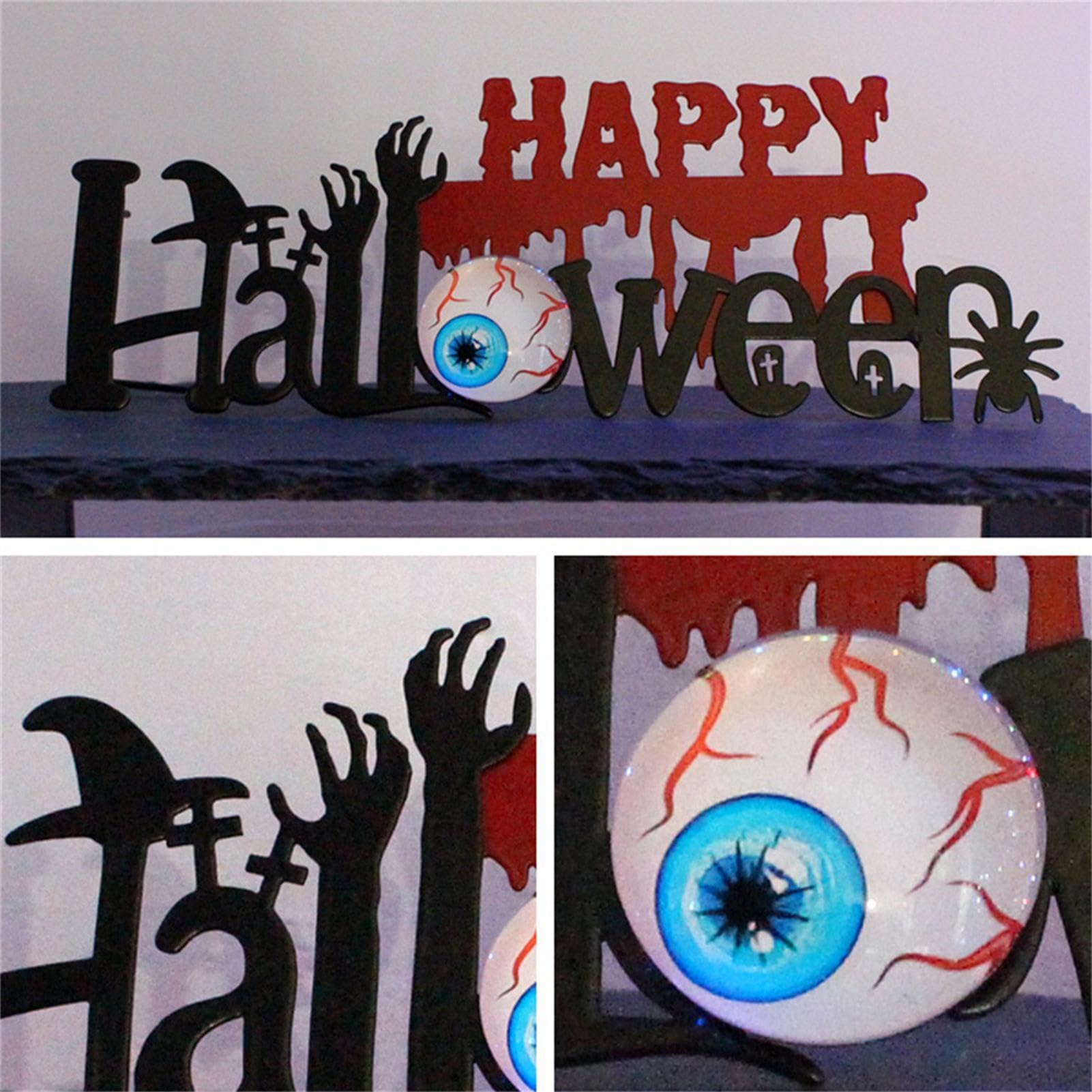 Amazon.co.jp: ハロウィン文字サイン、ハッピーハロウィン卓上