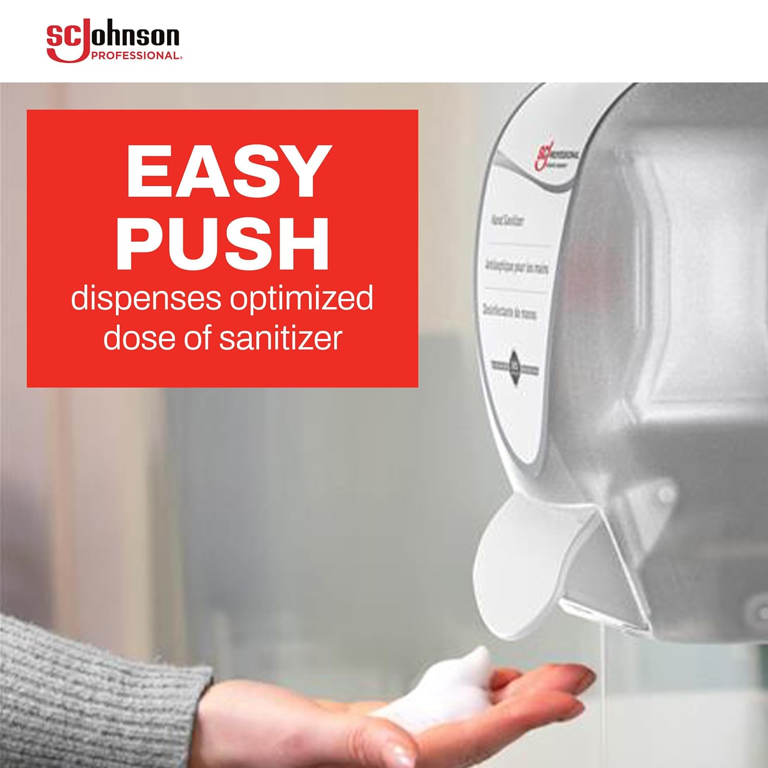 SC Johnson Professional InstantFoam Hand Sanitizer Starter Kit with Dispenser and 1L Foam Hand Sanitizer Cartridge