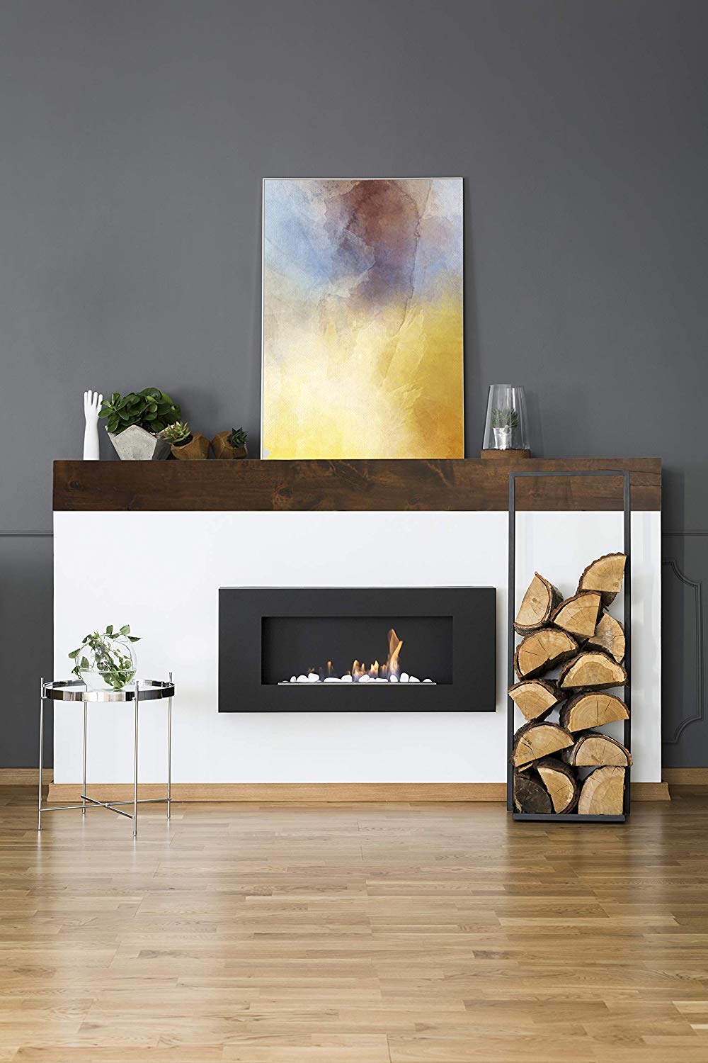 Bjorn Woodworks Shipwreck Stain Glazed Distressed Mantel Shelf (60 Inch) Rustic Floating or