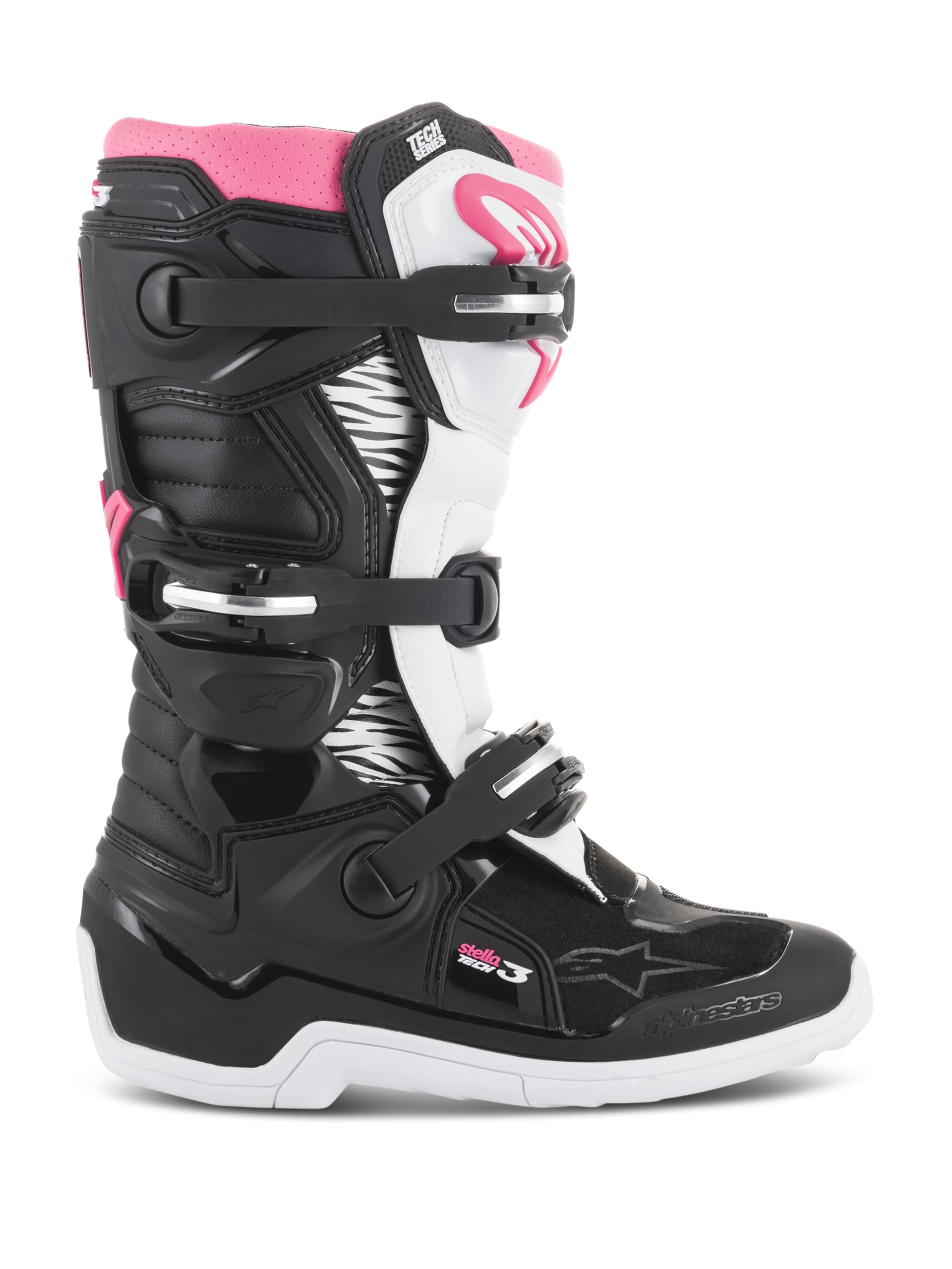 Alpinestars Stella Tech 3 Womens MX Boots Black White Pink