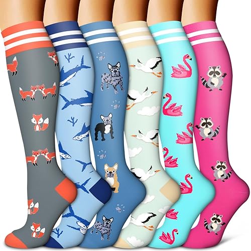 Copper Compression Socks for Women & Men (6 pairs) - Best Support for Nurses, Running, Hiking, Recovery