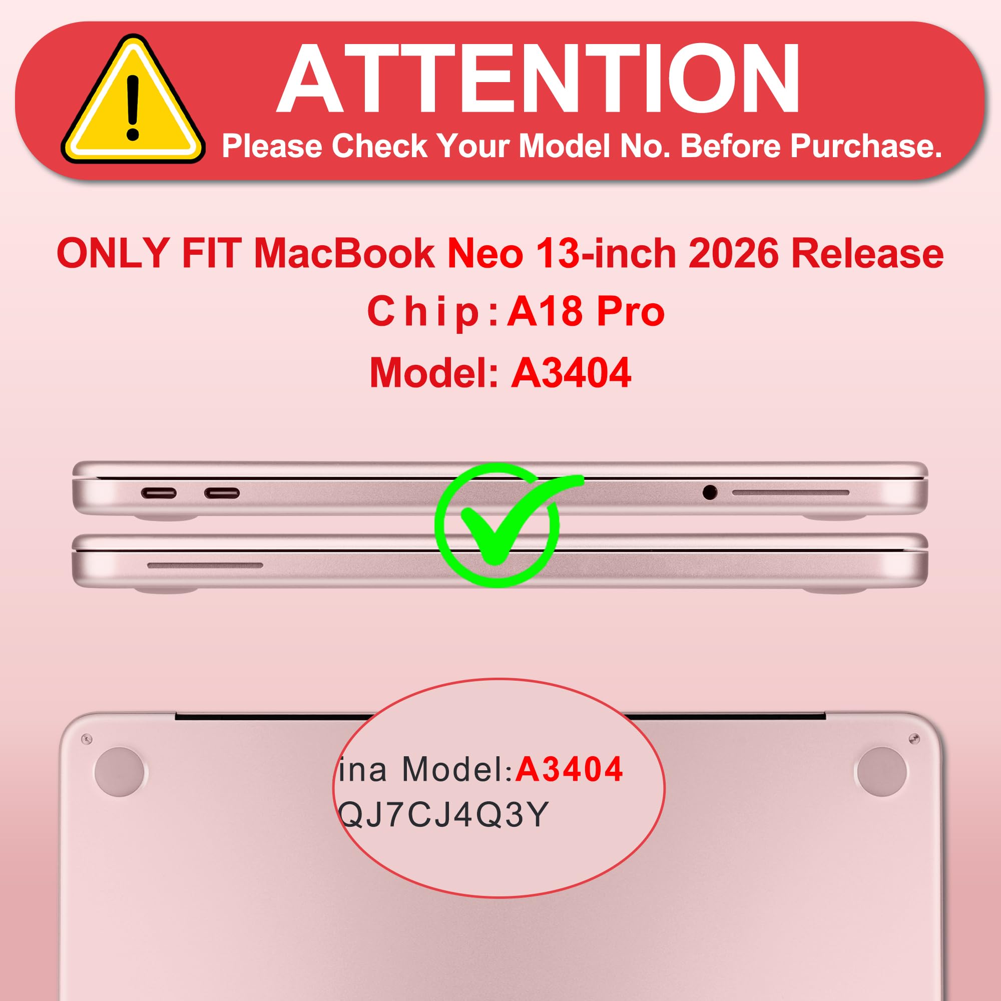 DONGKE Compatible avec MacBook Neo 13" 2026 A3404 A18 Pro puce et Touch ID Coque rigide en plastique avec protecteur de clavier, protecteur d'écran et bouchons de poussière, motif floral artistique