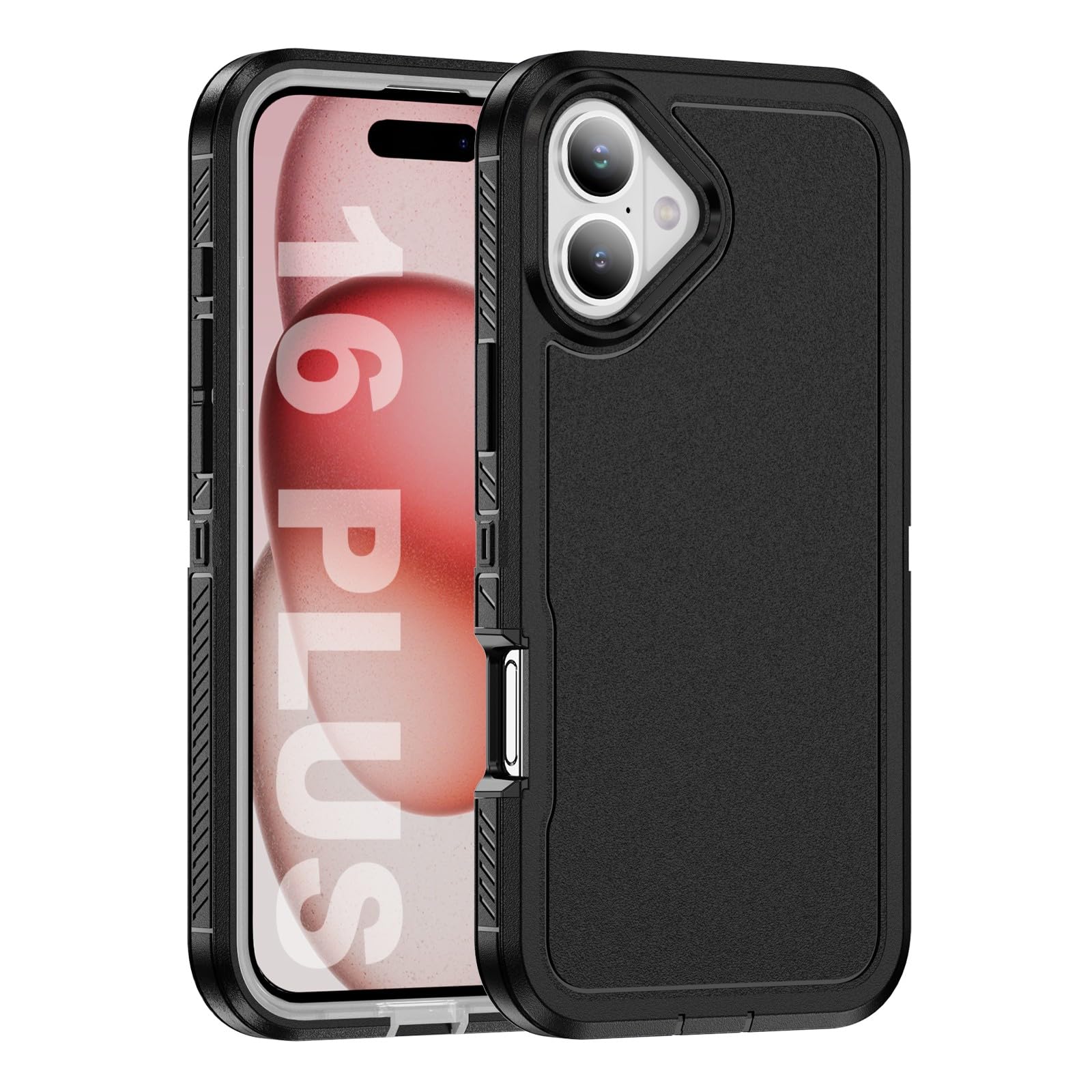 Tuvror for iPhone 16 Plus Case, Shockproof Dustproof Drop Proof, Military-Grade Protection, Dual Guard Case for iPhone 16 Plus (6.7 inch), Black