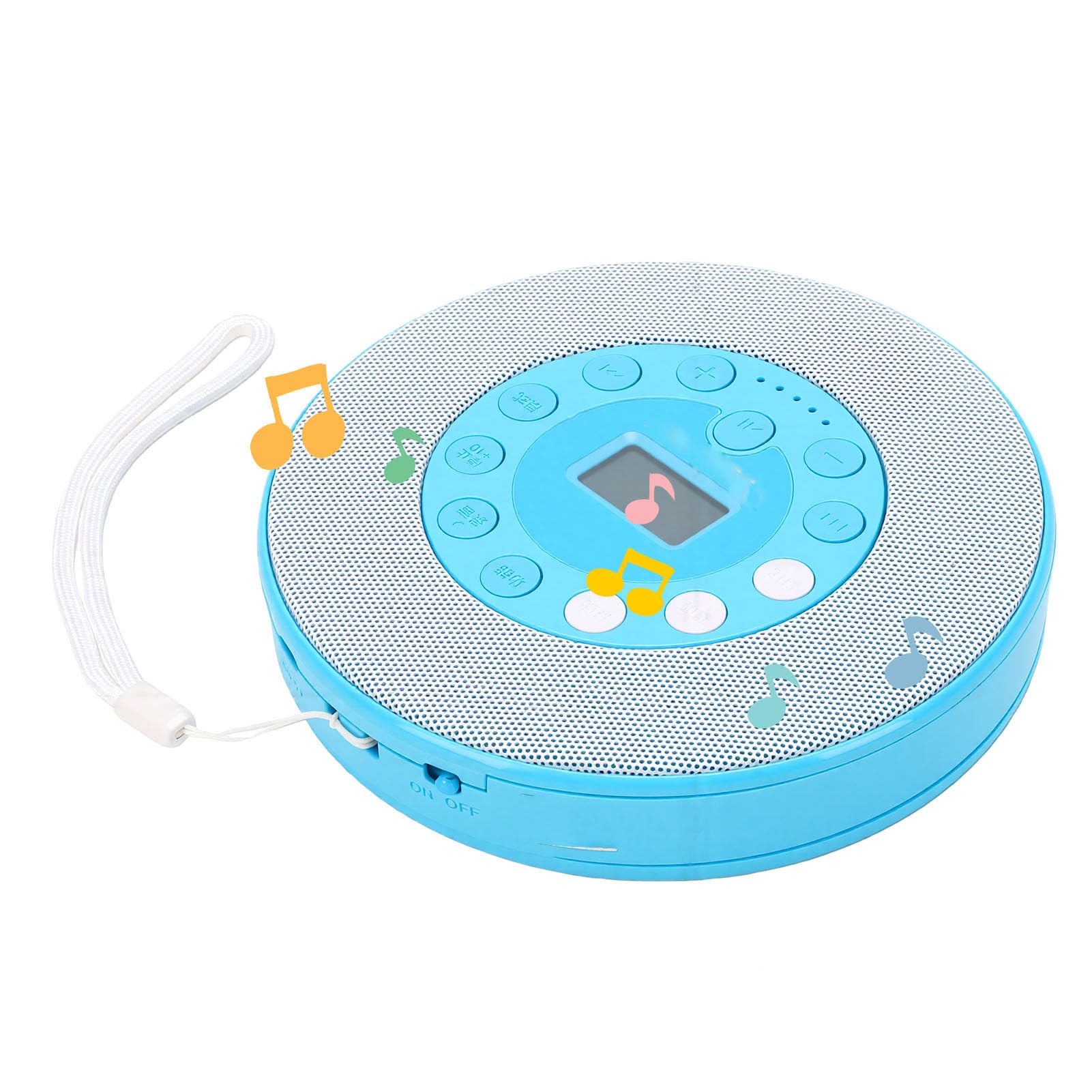 Lettore CD Portatile con Altoparlante Incorporato Ricaricabile da 2000 MAh per Viaggi Domestici e Uso in Auto (Blu)