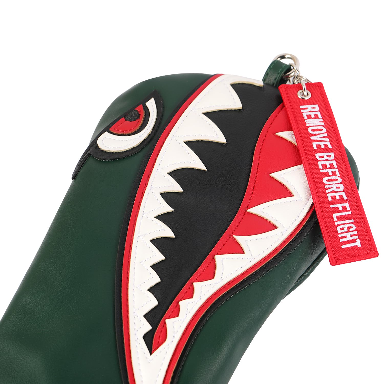 New Flying Tiger Warshark Golf Driver Headcover for Taylormade M3 M4 M5 M6 SIM Golf Club Available for Driver Size Wood Size Rescue Size (Green Driver Cover)