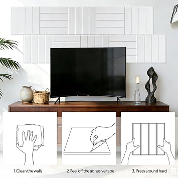 10Pcs Self-Adhesive Sound Proofing Panels - 30x30x0.9cm White Acoustic Wall Panels Square Sound Absorbing Panel High Density Insulation for Recording Studio Home Game Room Office
