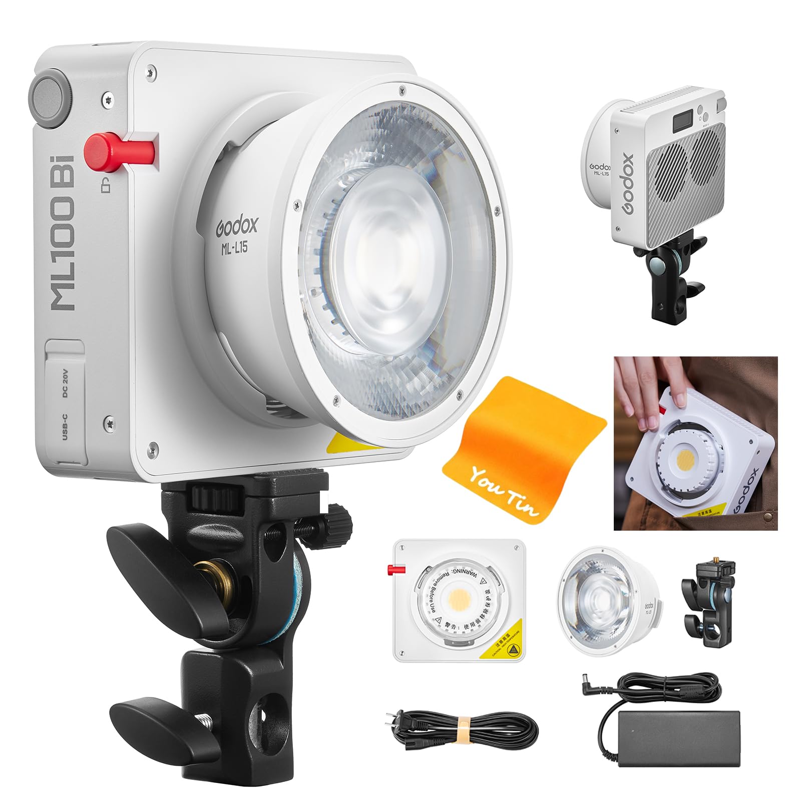 Amazon | Godox ML100Bi 120W ハンドヘルド LED ビデオライト 15 