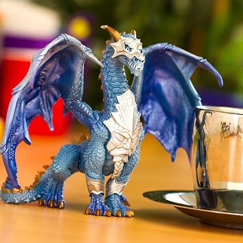 Safari Ltd. Guardian Dragon Figurine - Detailed Regal Blue 6 Model Figure - Fun Fantasy Play Toy for Boys, Girls & Kids Ages 4+