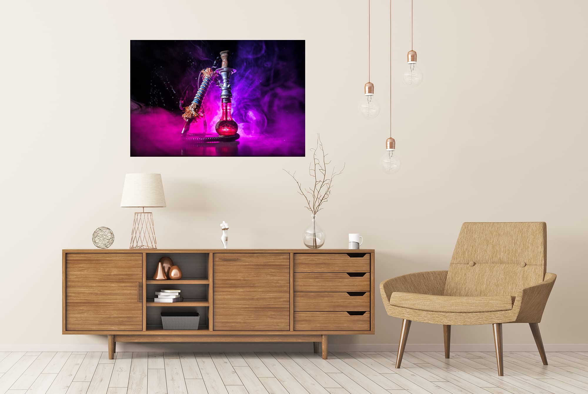 islandburner Prime XXL Picture Poster Shisha Shisha Cachimba Caliente Carbones Cuenco Brumoso Fondo Elegante Premium Imágenes Impresión fotográfica