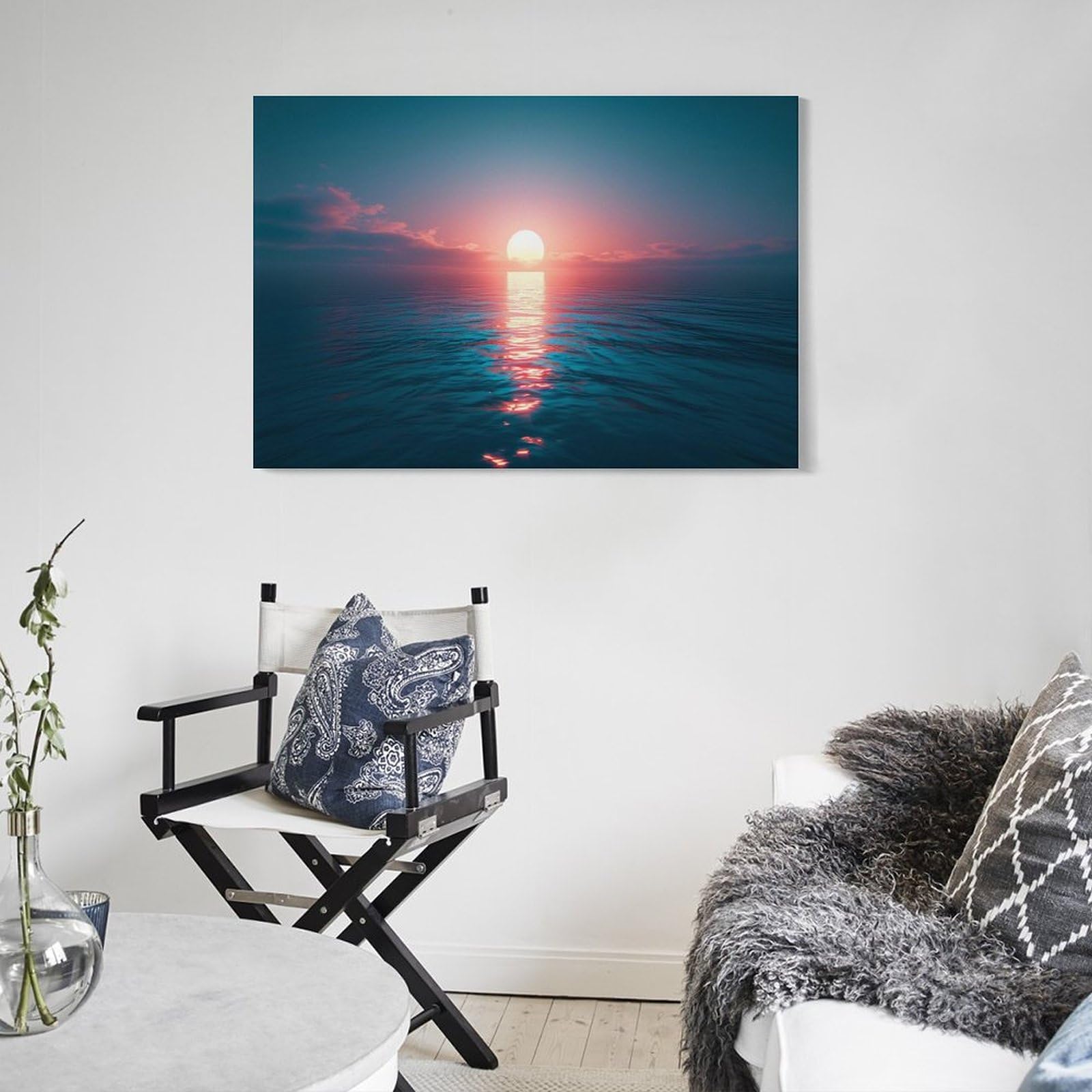 Amazon.co.jp: 絵画 海に沈む夕日海に沈む夕日インテリア 絵画 魅力的
