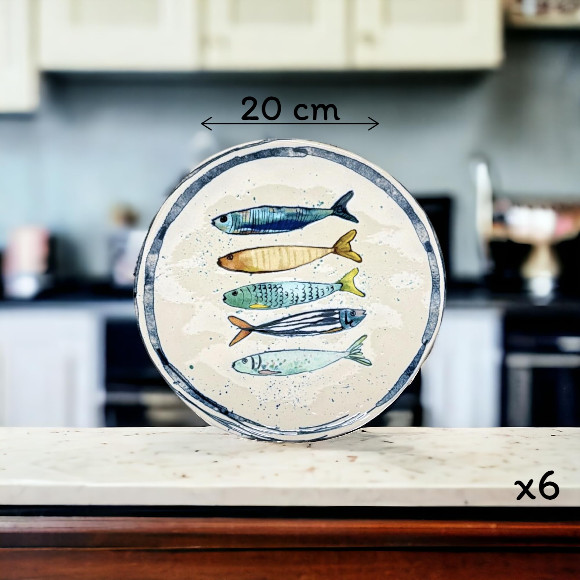 La Mediterránea Stoviglie 18 Pezzi, Per 6 Persone; 6 Piani Grandi 26 Cm; 6 Dessert 20 Cm; 6 Fondi Zuppa o Insalata 20 x 5 Cm
