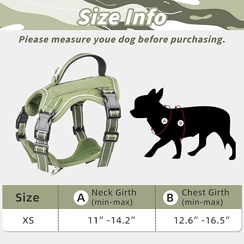 Miniatura 8 de Arnés táctico para perro, chaleco táctico para cachorros, con mango de goma, K9, ajustable y militar, chaleco para mascotas, arnés para