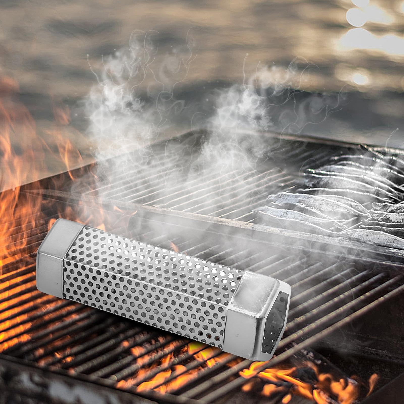 Pellet Grill Smoker Tube, akcesoria ze stali nierdzewnej, przeno? konstrukcja, wysoka wydajno?? Zaparzacz zapachowy do gotowania podwórku, do ci?cia zewn?trz i grillowania obozie, 6,18 x