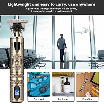 Professional Cordless Hair Clippers Kit for Men, Trimmer for Men,T-Blade Trimmer for Beard Cutting, Zero Gapped Rechargeable Shaver with LED Display,Hair Clippers for Men Gift for Men