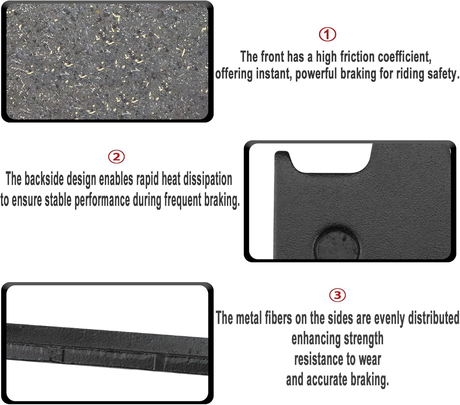 Front and Rear Brake Pads for Kawasaki ZX1400 ZZR 1400 ZX 1400 R 2006-2023 Concours 14 ZG1400 ABS 2008-2021 Ninja ZX14R ZX 1400 2006-2018