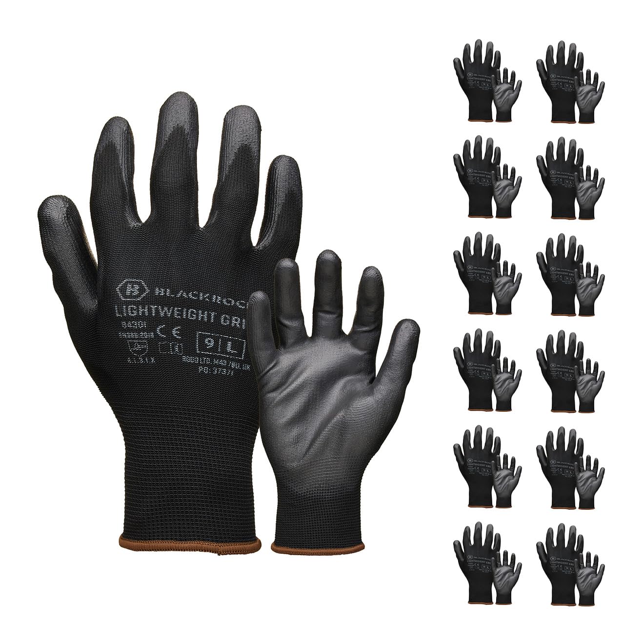 Blackrock 12 Pairs PU Work Gloves