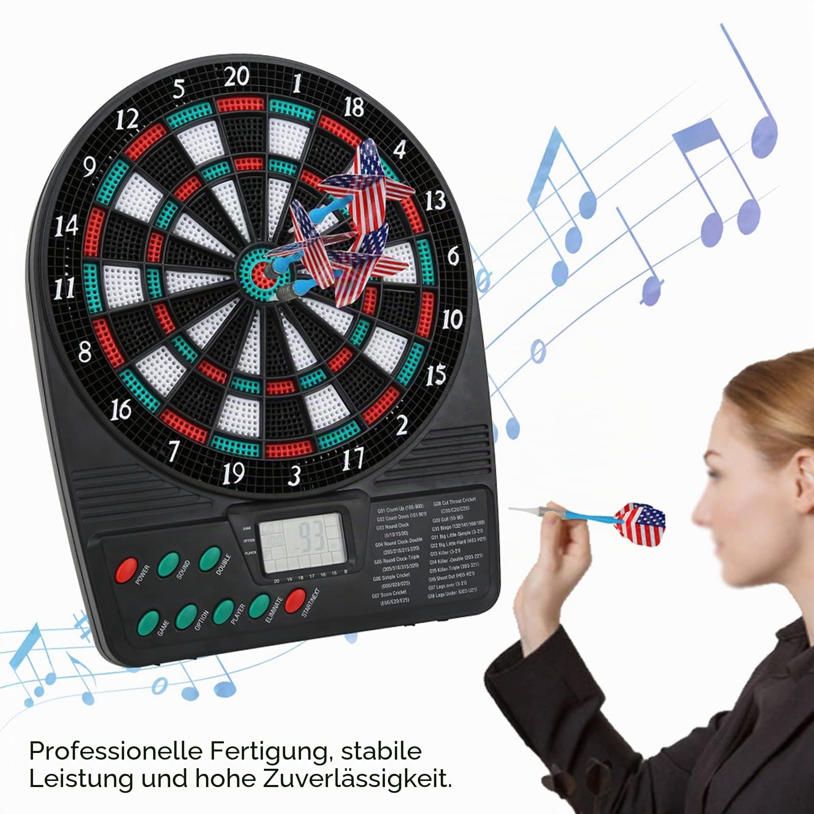 Elektronische Dartscheibe, 8 * 1 * 10,2 Zoll LED-Anzeige, automatische Wertung, Dartscheiben-Sets, Dartscheibe, elektronische Anzeigetafel Soft Tip Digital Dartscheibe für Zuhause im Freien