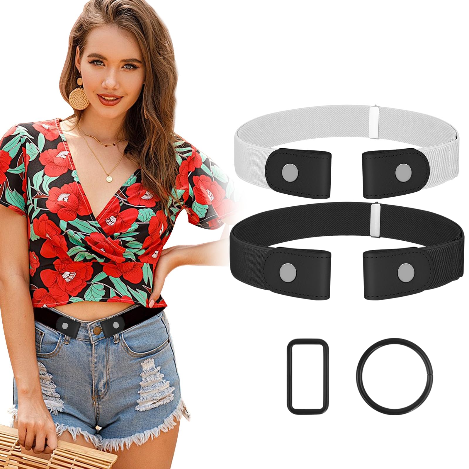 No Buckle Belts for Women Elastic Belts for Women Comfortable Womens Belts for Jeans Stretch Belts for Women