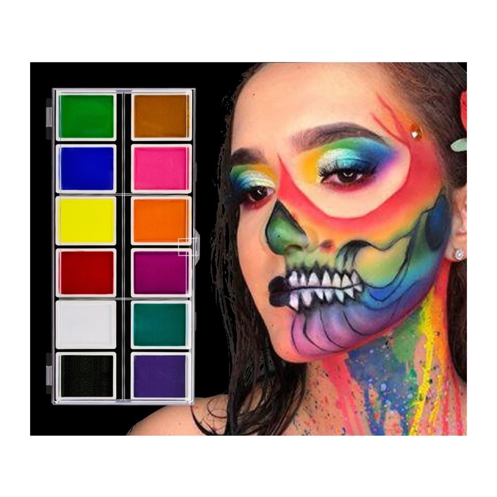 Zestaw do malowania ciała i twarzy Farba do ciała, 12 kolorów 10 gramów farby do makijażu, festiwal DIY Art Makeup, krem ​​do malowania twarzy, twarzy i ciała Malowanie twarzy