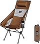 DesertFox キャンプ 椅子 アウトドアチェア 折りたたみ 枕付き 超軽量 【独自開発のカップホルダー】 【耐荷重150kg】 キャンプ チェア コンパクト イス ハイバック 椅子 いす 収納袋付属 お釣り 登山 携帯便利 0066