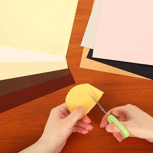 Miniatura 3 de Whaline 50 hojas de papel de construcción en tono de piel, 10 colores surtidos, papel de pintura, papel para colorear y dibujar, papel de