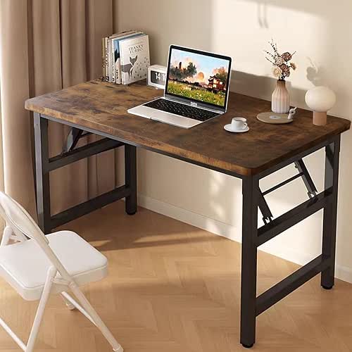 39.4 Inch Folding Table，Square Folding Desks for Small Space,Small Foldable