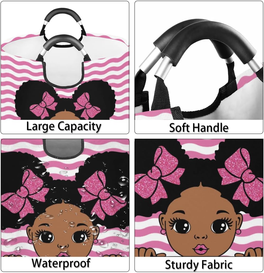 Personalized Laundry Basket with Handles, Custom Laundry Hamper with Name for Bathroom, Dirty Clothes Storage Basket Gifts for Men Women Boys Girls - Princess Girl