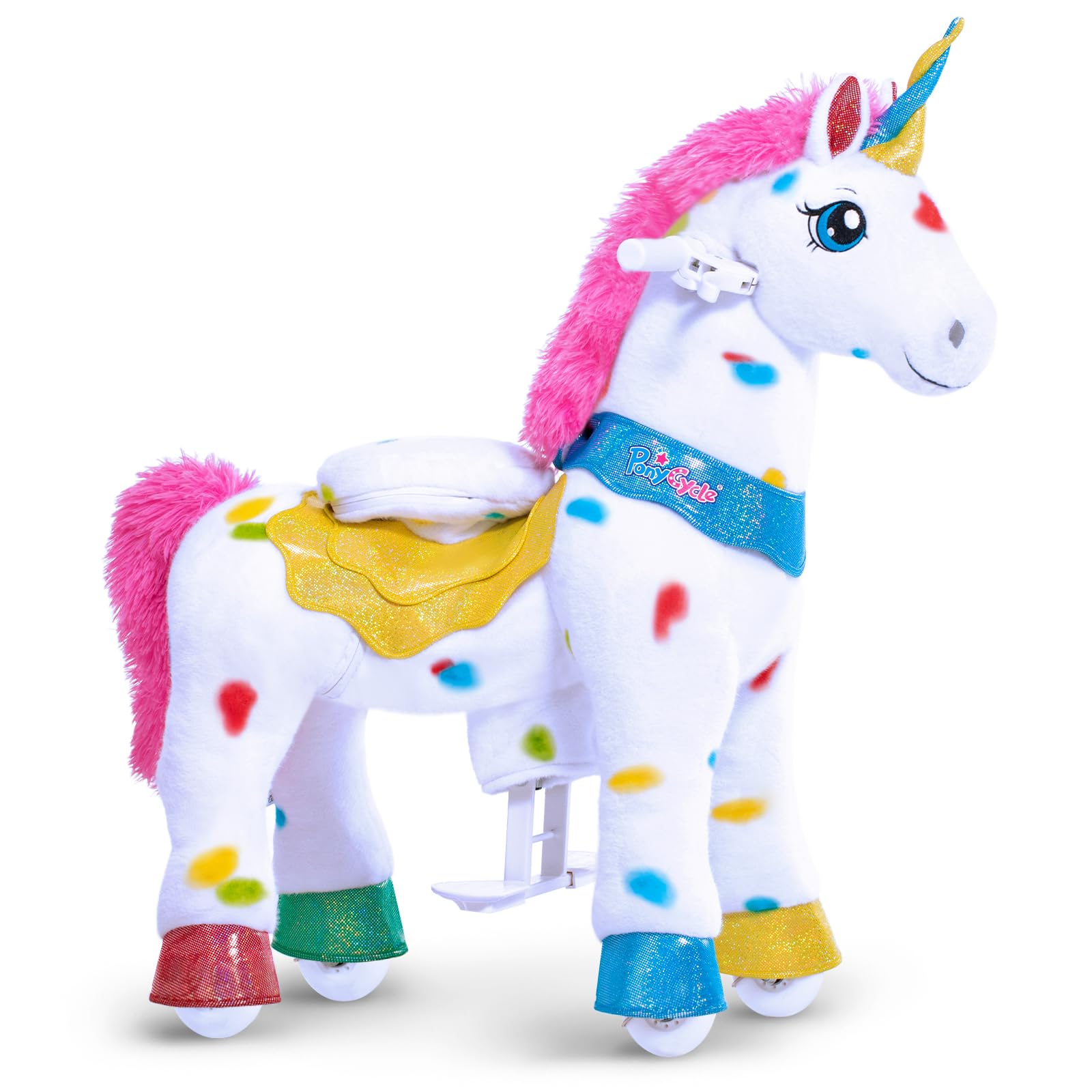 Rainbow Unicorn Plush Unicorn Ride On Toy Ponycycleride On