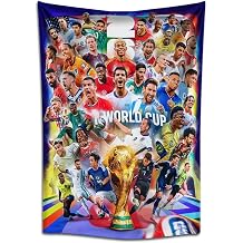 IDOLUSTER 2026 World Cup Poster Soccer Superstar Group Photo Tapestry Poster For Kids Fans Bedroom Wall Hanging Decoration-Messi/Ronaldo Tapestry For Teen Boy Birthday Party Gifts