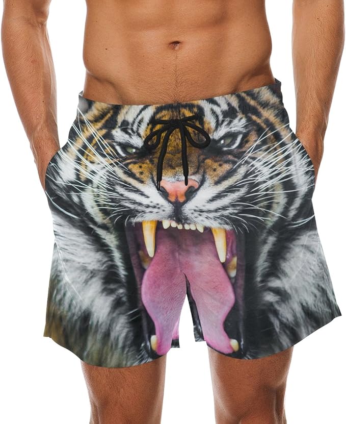 Amazon Vawa 水着 メンズ サーフパンツ おしゃれ ビーチパンツ 海水パンツ 短パン 吸汗速乾 大きいサイズ 水陸両用 虎柄 タイガー かっこいい 水着 通販