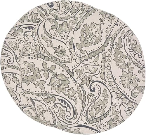 Sweet Pea Linens Juego de dos manteles individuales redondos con cargador de cachemira gris peltre