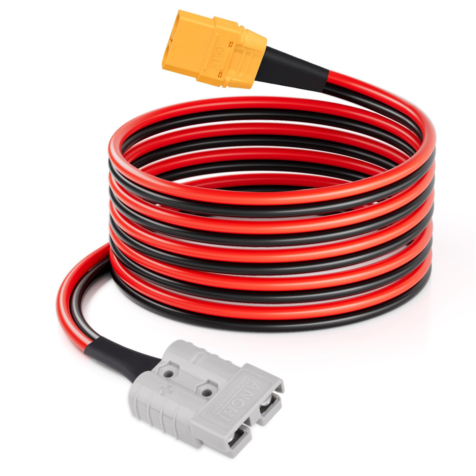 ELFCULB Anderson SB50 Cavo di Collegamento Rapido Batteria/Disconnessione a XT90 Femmina 10AWG Cavo Connettore SB50-XT90 per Trasferimento di Alimentazione Batteria per Carrelli Elevatori (3,05 m)
