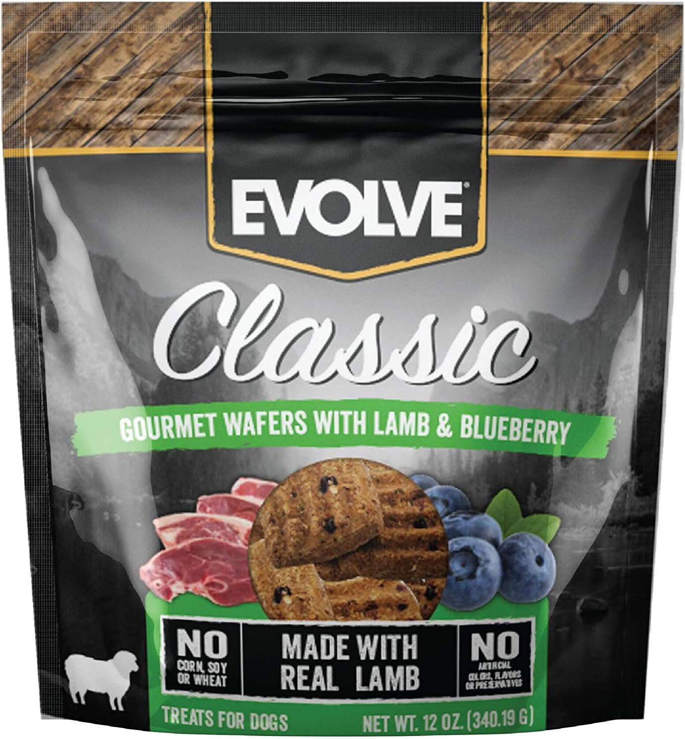 Evolve Lamb and Blueberry Wafers Dog Treats