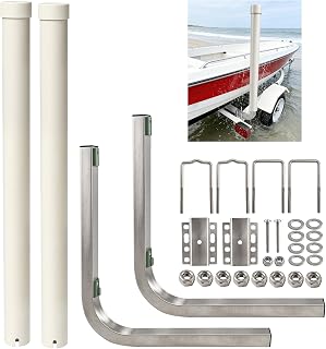 60'' 316L Stainless Steel Trailer Post Guide on Anti seawater Corrosion Boat Trailer Guide-ons-60in 2*UPVC Tube Trailer Guide Bars with Cushioned Rubber pad