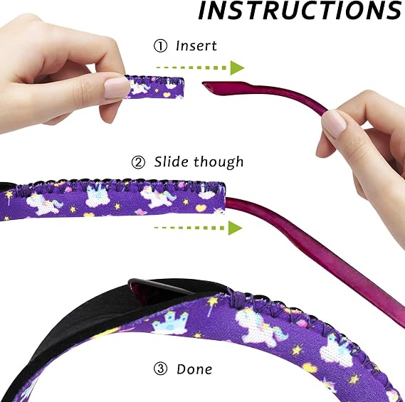 Eyeglass Strap for Kids, No-Tail Adjustable Glass Retainers for Boys & Girls, Floating Sunglass Lanyard for Children