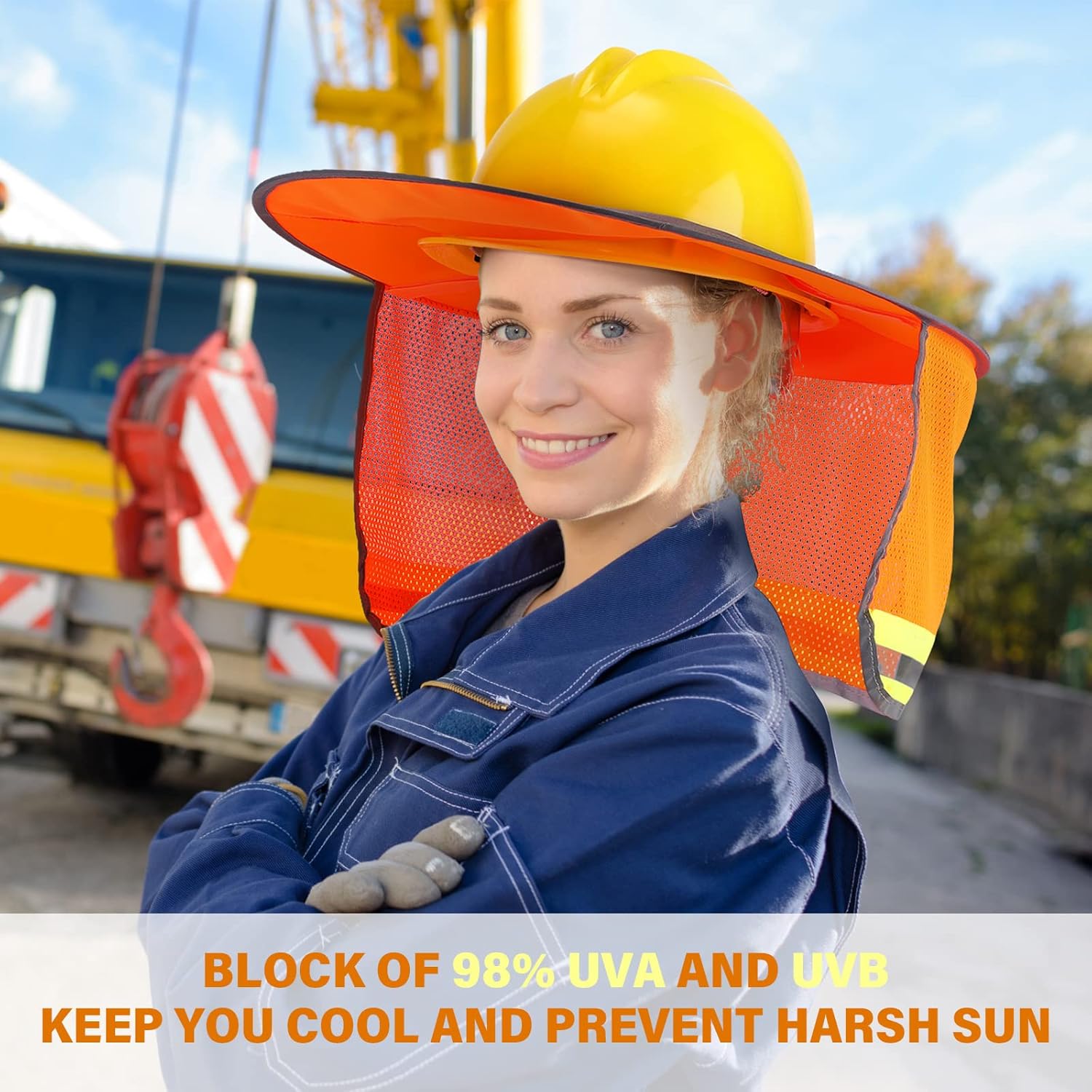 Xuhal 12 Pack Hard Hat Sun Shade Full Brim Visor with Reflective Strip Hard Hat Neck Cover Accessories for Construction Helmet Safety,2 Colors