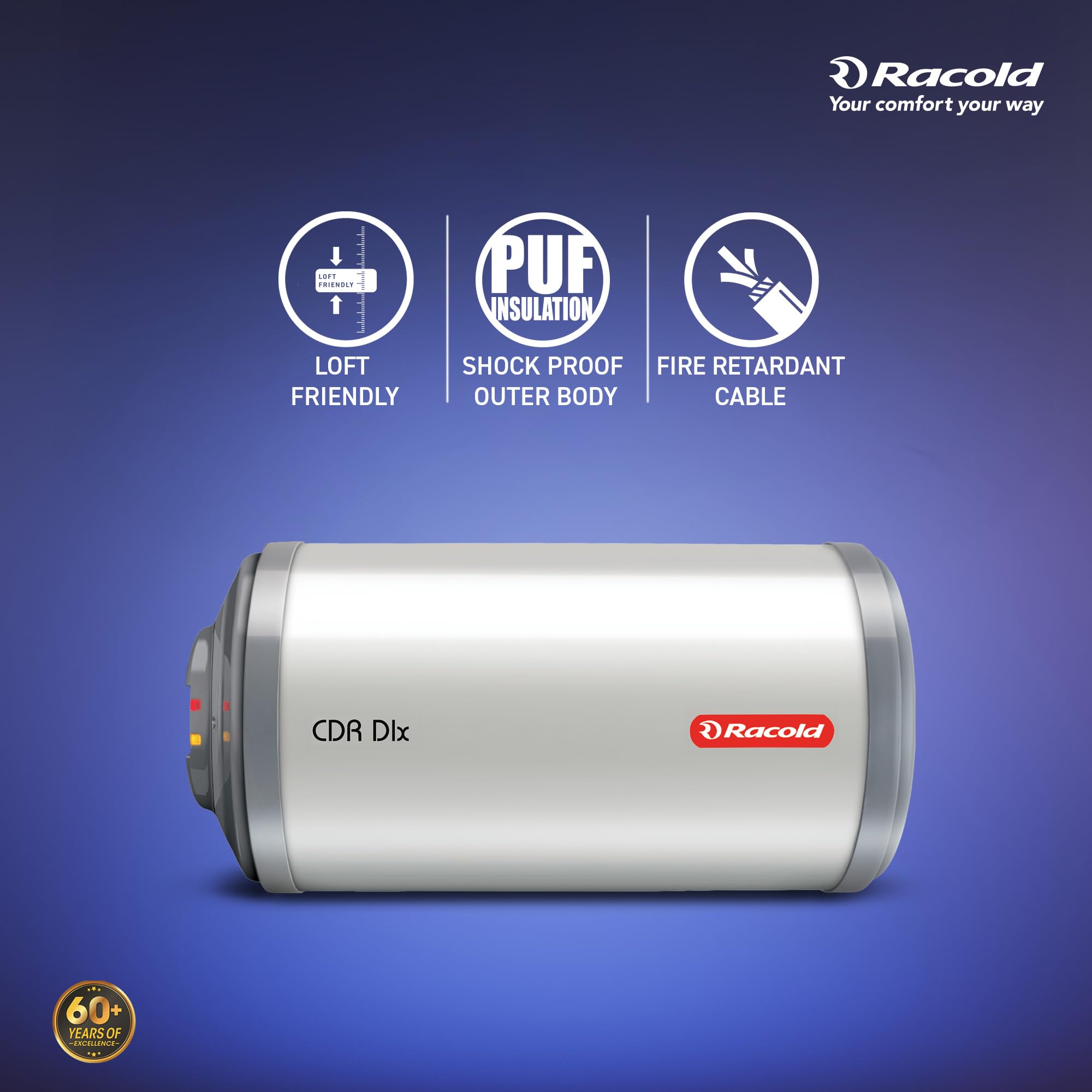 Racold CDR DLX 35L Geyser - Corrosion Resistant & Free Install -3